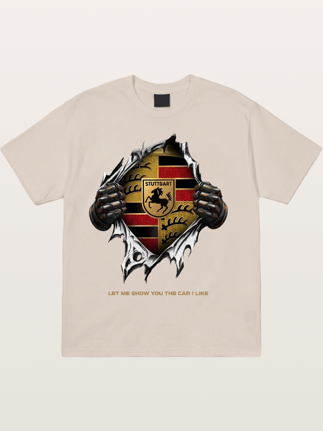 Porsche Crest Tear Through Effect Cotton T-shirt