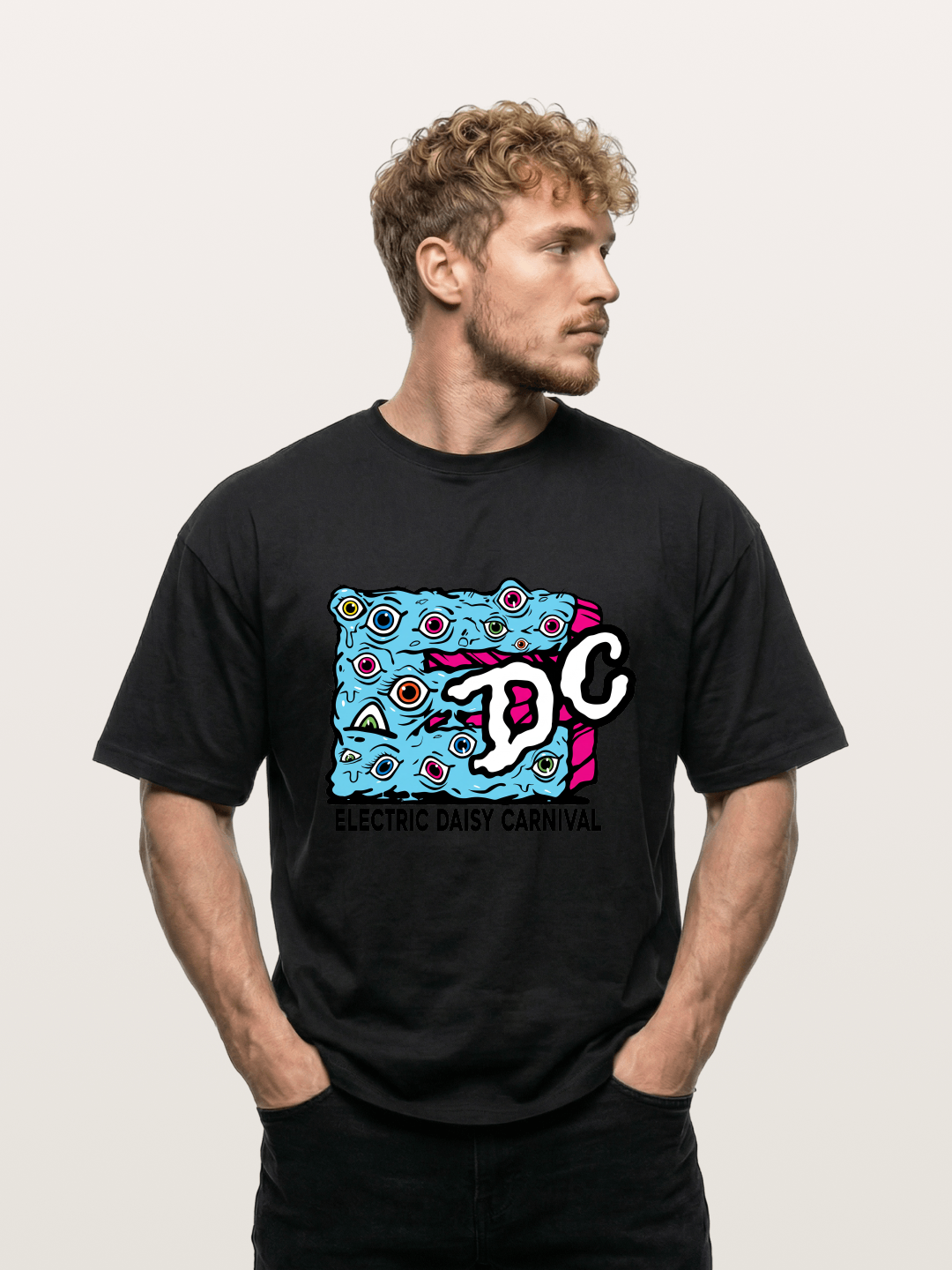EDC Trippy Eye Daisy Print Gildan T-shirt