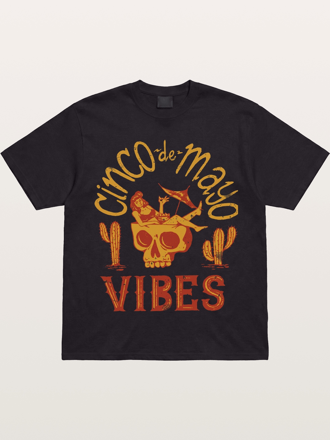 Cinco de Mayo Retro Skull Vibes Gildan T-shirt