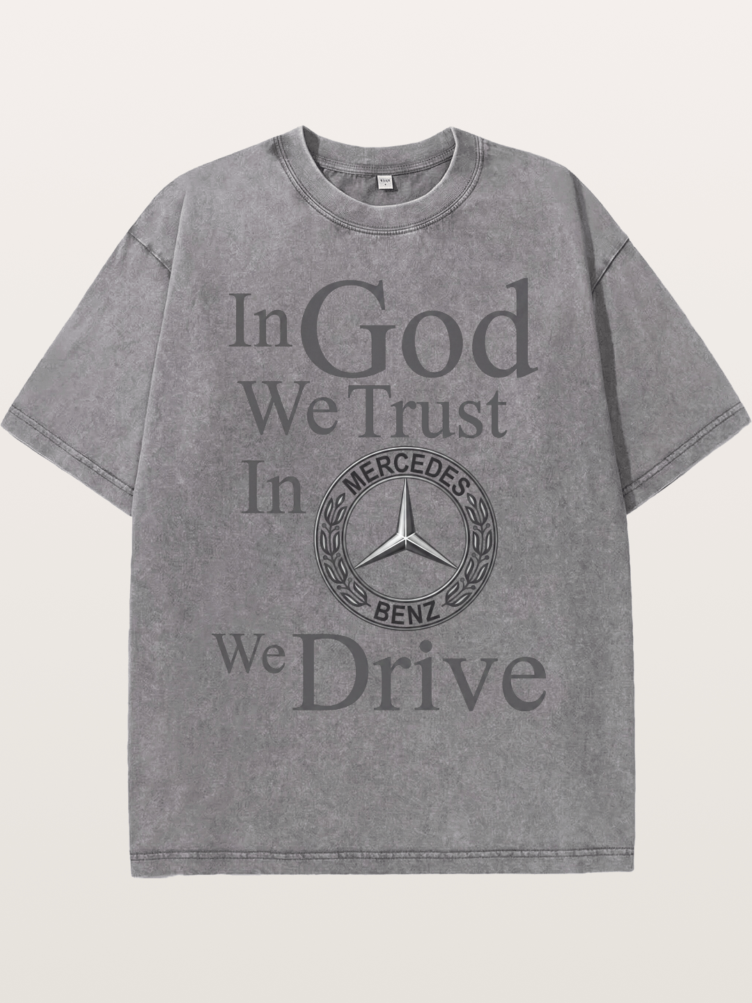 Mercedes Faith Text Art Washed T-shirt
