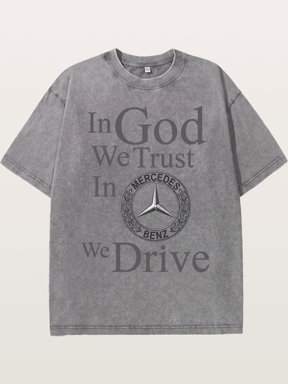 Mercedes Faith Text Art Washed T-shirt
