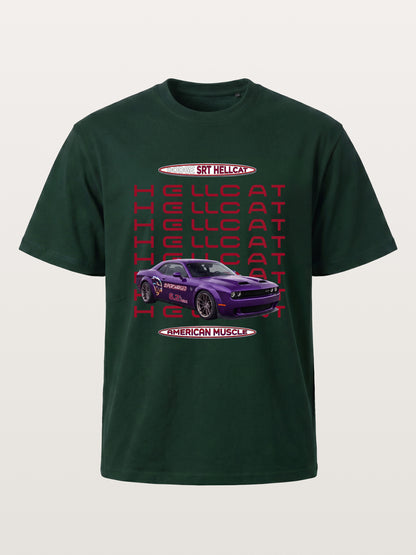 Purple Hellcat Repeat Font Card Gildan T-shirt