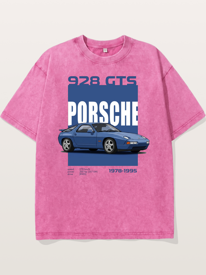 Porsche 928 GTS Blue Classic Washed T-shirt