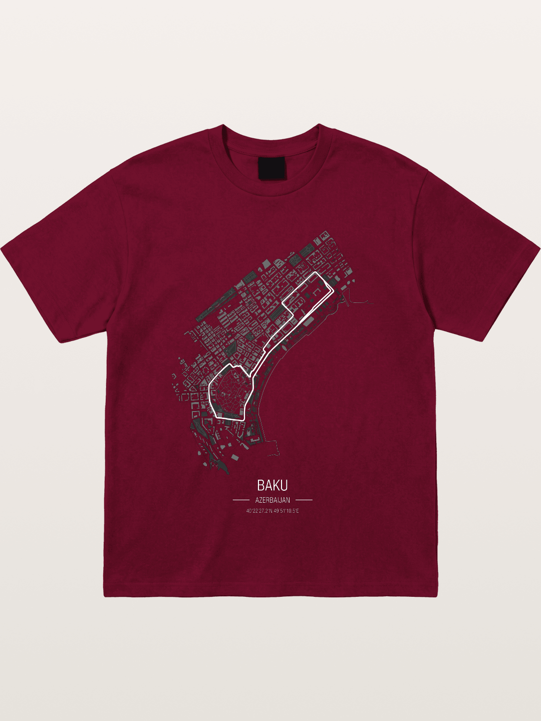 Baku City Circuit F1 Map Gildan T-shirt