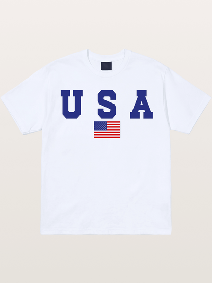 USA Letters With American Flag Gildan T-shirt