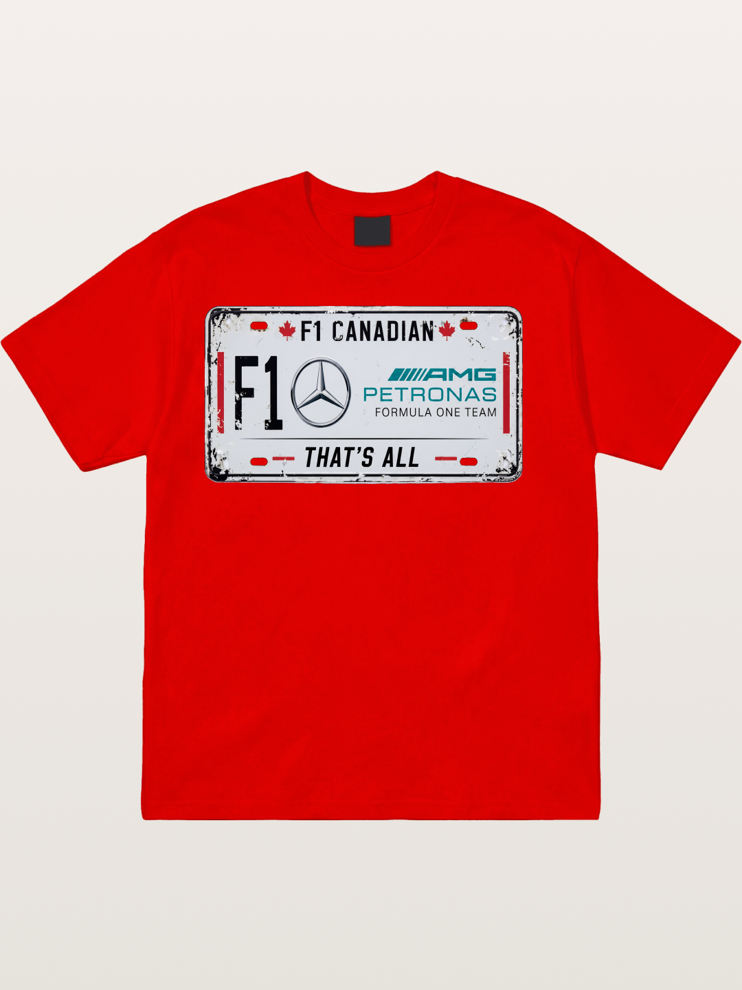 Mercedes F1 License Plate Print Cotton T-shirt
