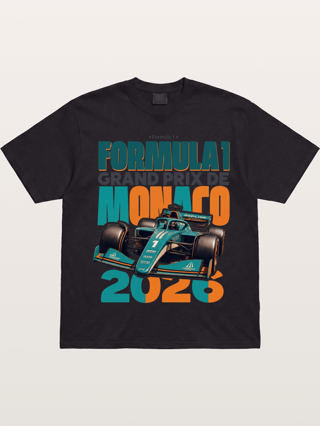 Teal Orange Monaco F1 Poster Gildan T-shirt