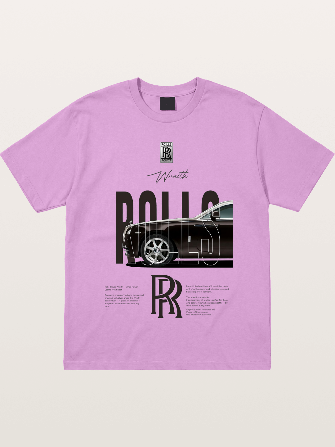 Rolls Royce Wraith Typography Gildan T-shirt