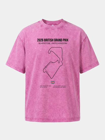 British Grand Prix Silverstone Track Outline Washed T-shirt
