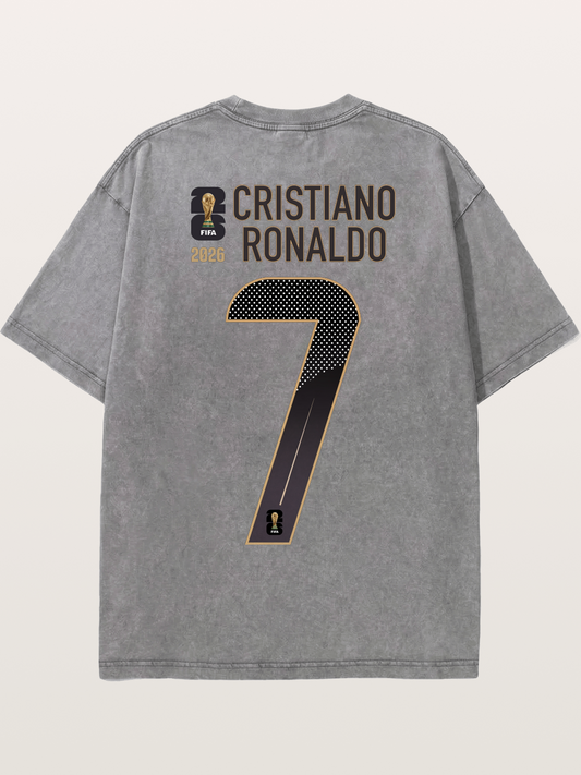 Portugal 7 Ronaldo 2026 WC Washed T-shirt