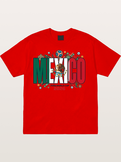 Mexico 2026 World Cup Lettering Cotton T-shirt