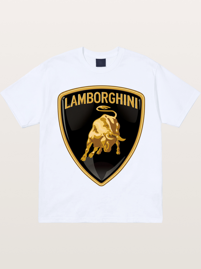 Lamborghini Gold Bull Shield Emblem Gildan T-shirt