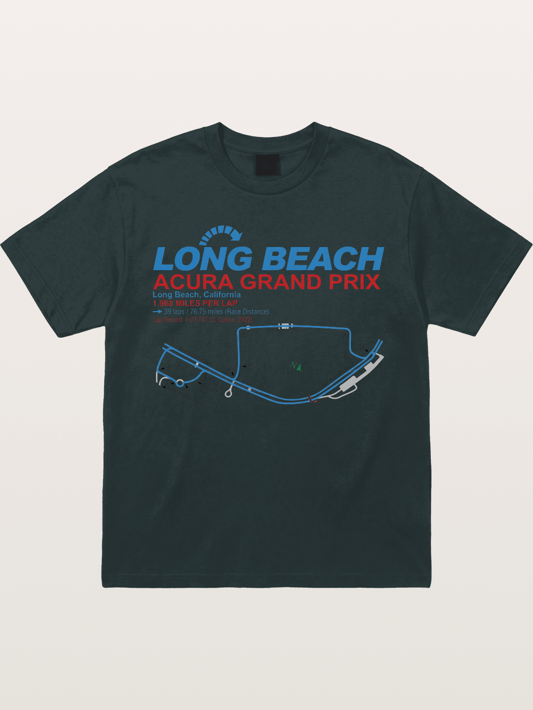 Long Beach Grand Prix Map Gildan T-shirt