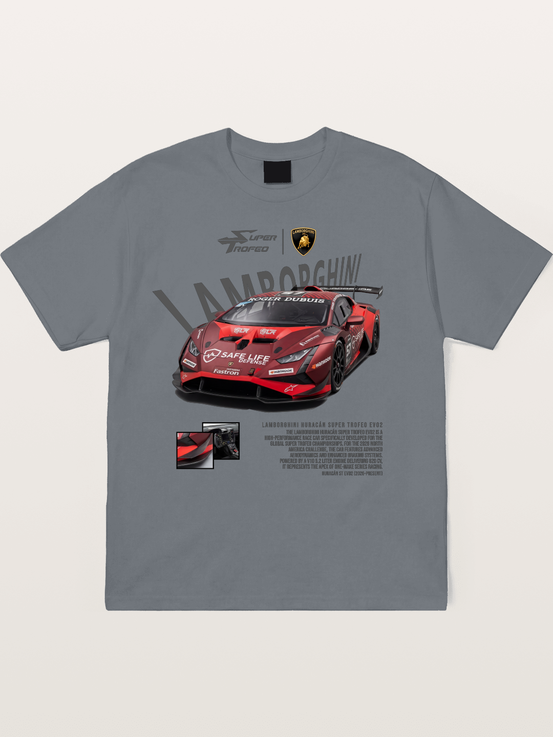 Lamborghini Huracan Red Super Trofeo Cotton T-shirt