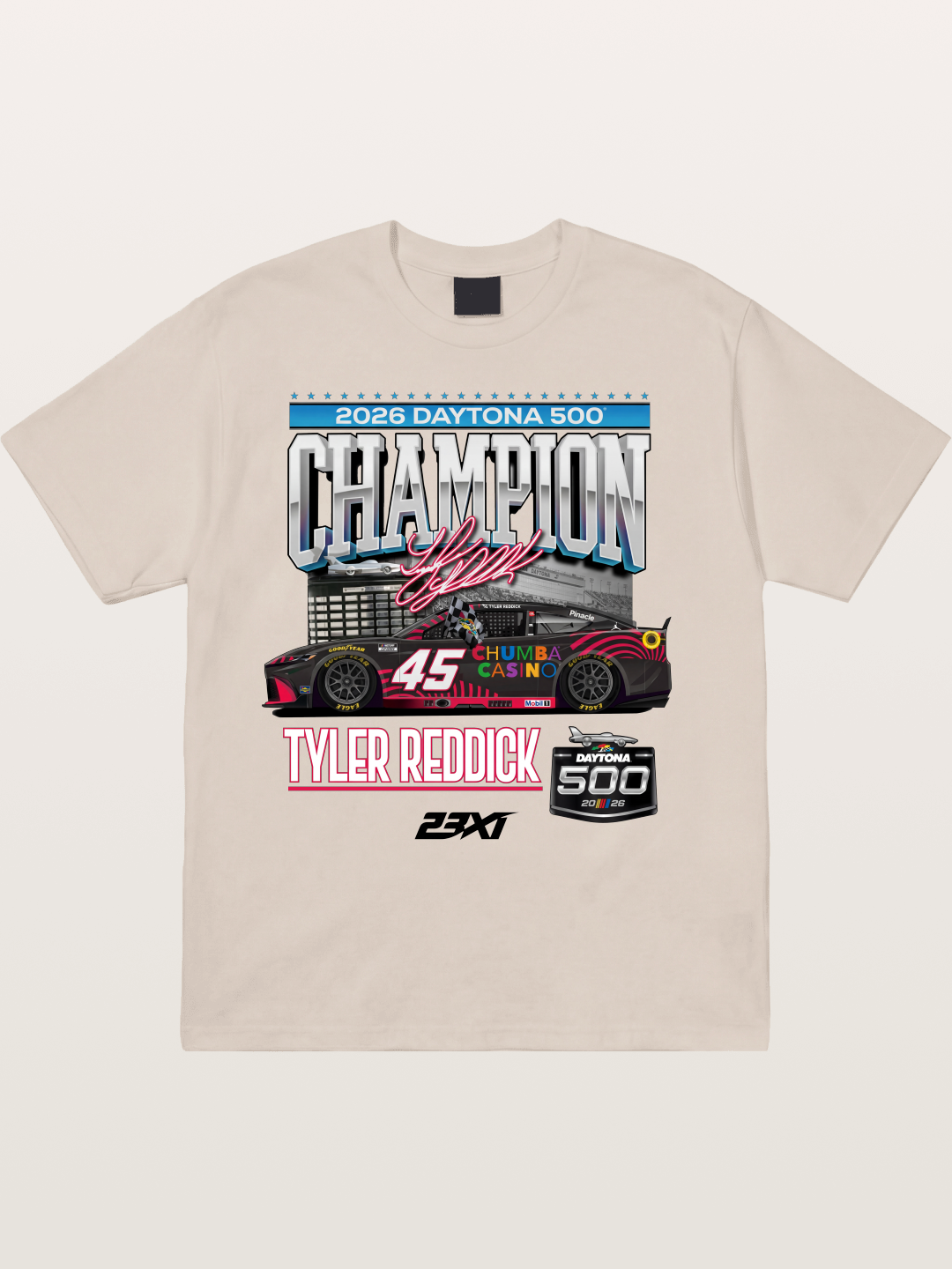Tyler Reddick Daytona 500 Champion Print Cotton T-shirt