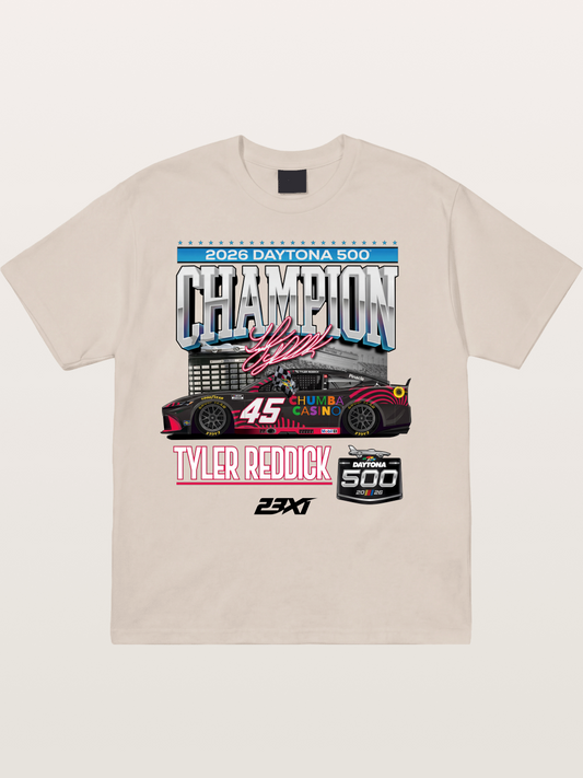 Tyler Reddick Daytona 500 Champion Print Cotton T-shirt