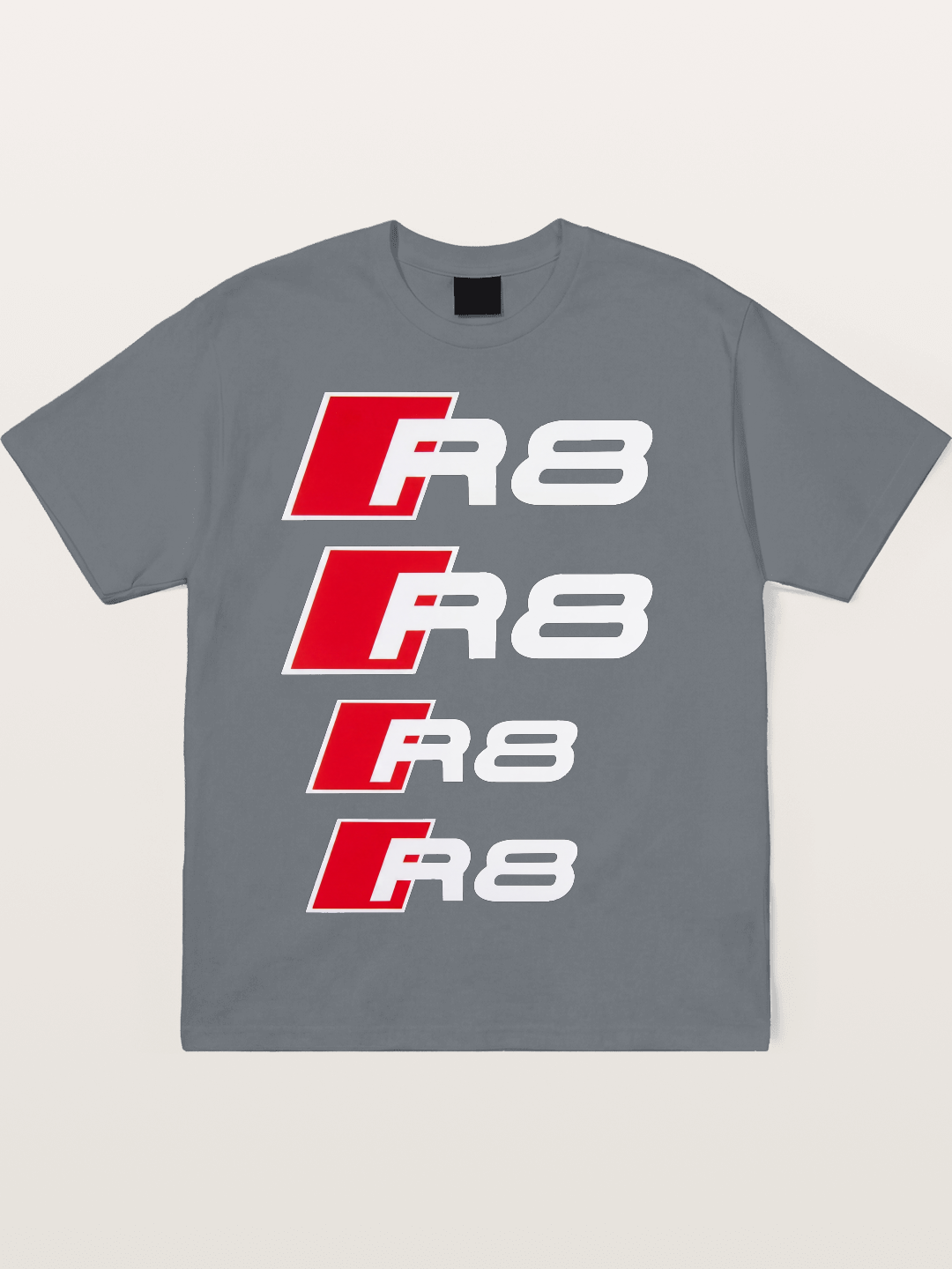 Audi R8 Red Repeated Text Cotton T-shirt