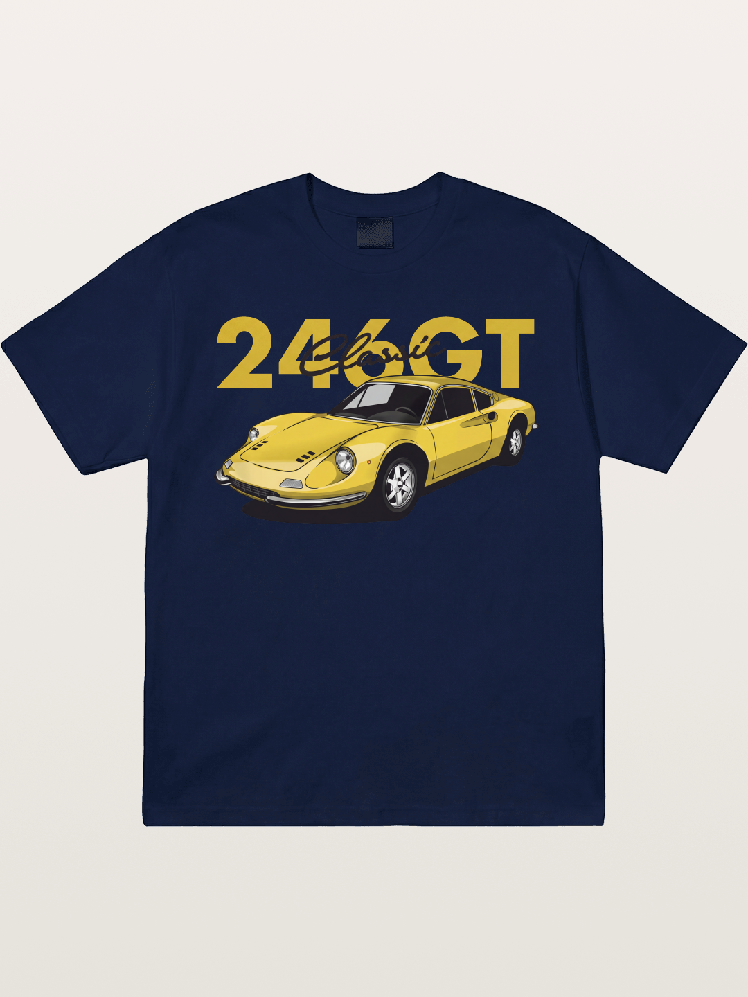 Ferrari 246 GT Classic Yellow Gildan T-shirt