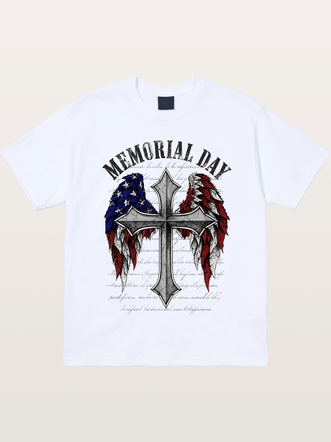 Memorial Day Cross Wings Art Gildan T-shirt