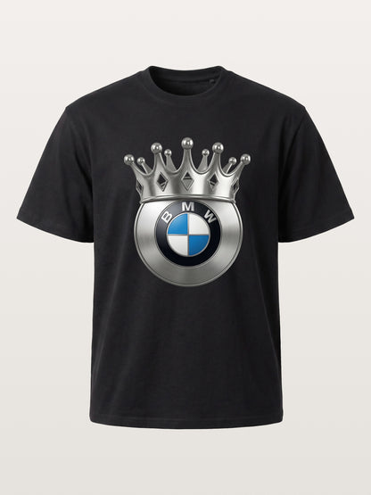 Crowned BMW Logo Metal Art Cotton T-shirt
