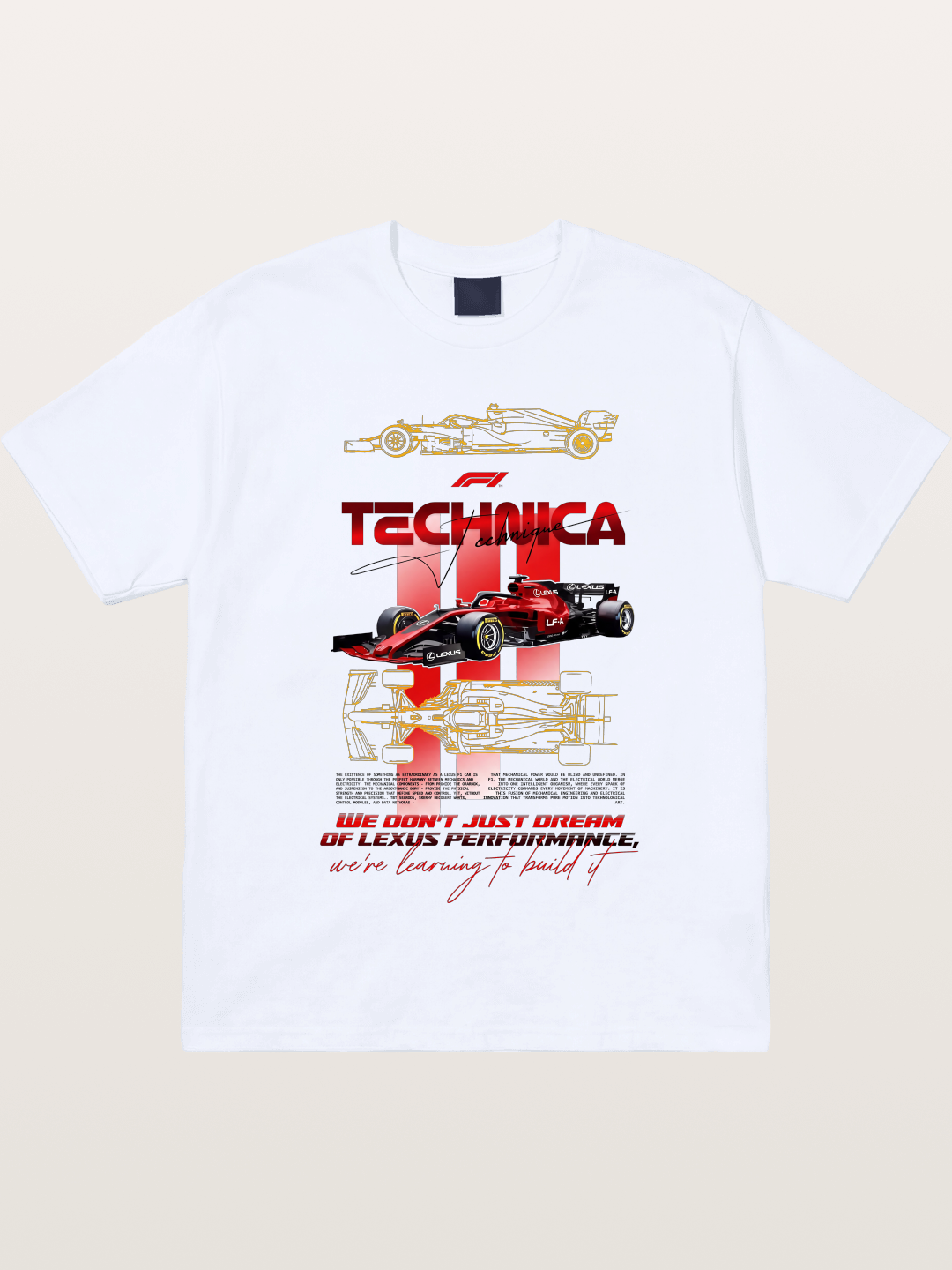 Red F1 Lexus Tech Racing Card Gildan T-shirt