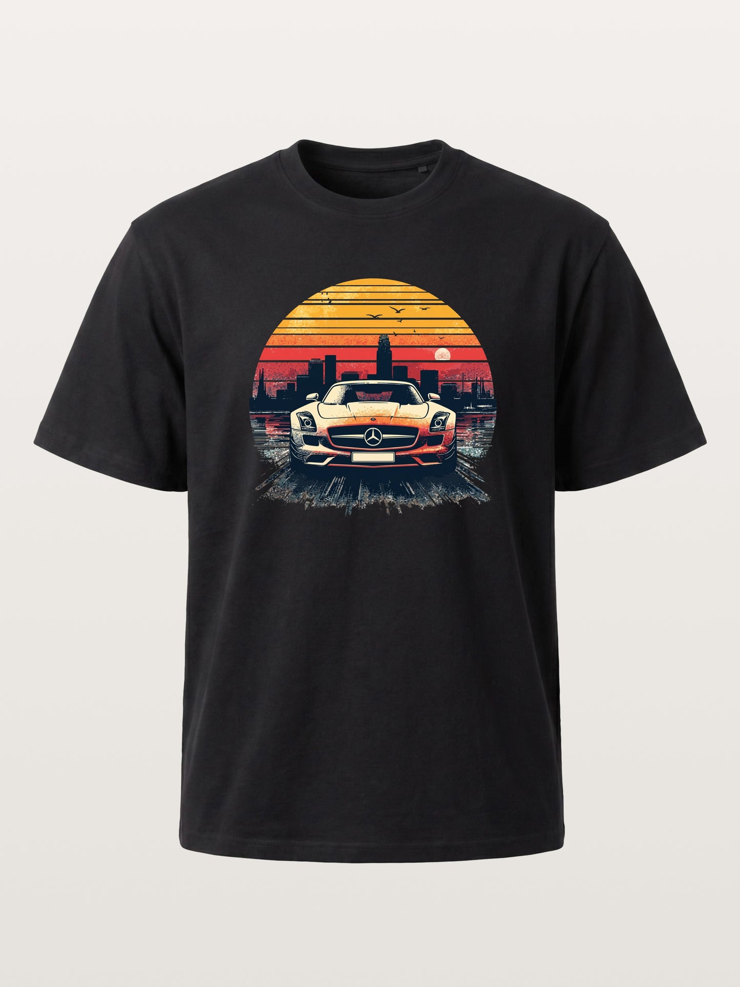 AMG Sport Car Retro Sunset Cityscape Gildan T-shirt