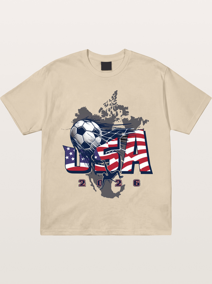 American Flag Soccer Map 2026 Gildan T-shirt