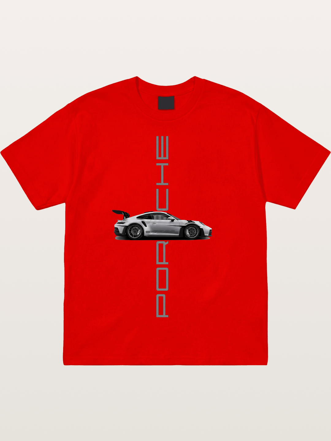 Porsche 911 Vertical Text Design Cotton T-shirt