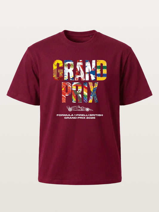 2026 British Grand Prix Multi-Flag Typography Gildan T-shirt