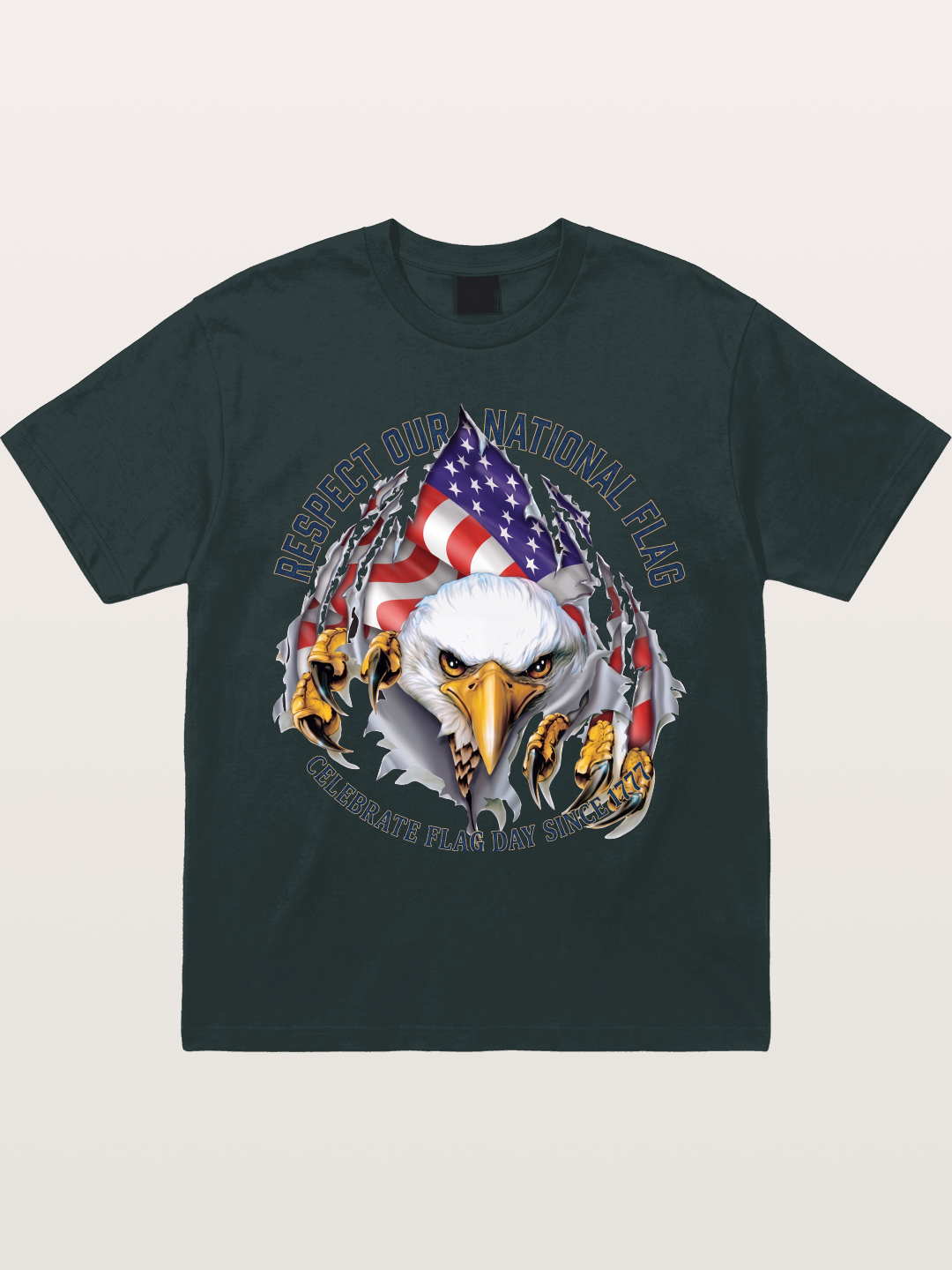 Ripped Flag Eagle Patriotic Print Gildan T-shirt