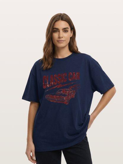 Classic Car Run Cotton T-shirt