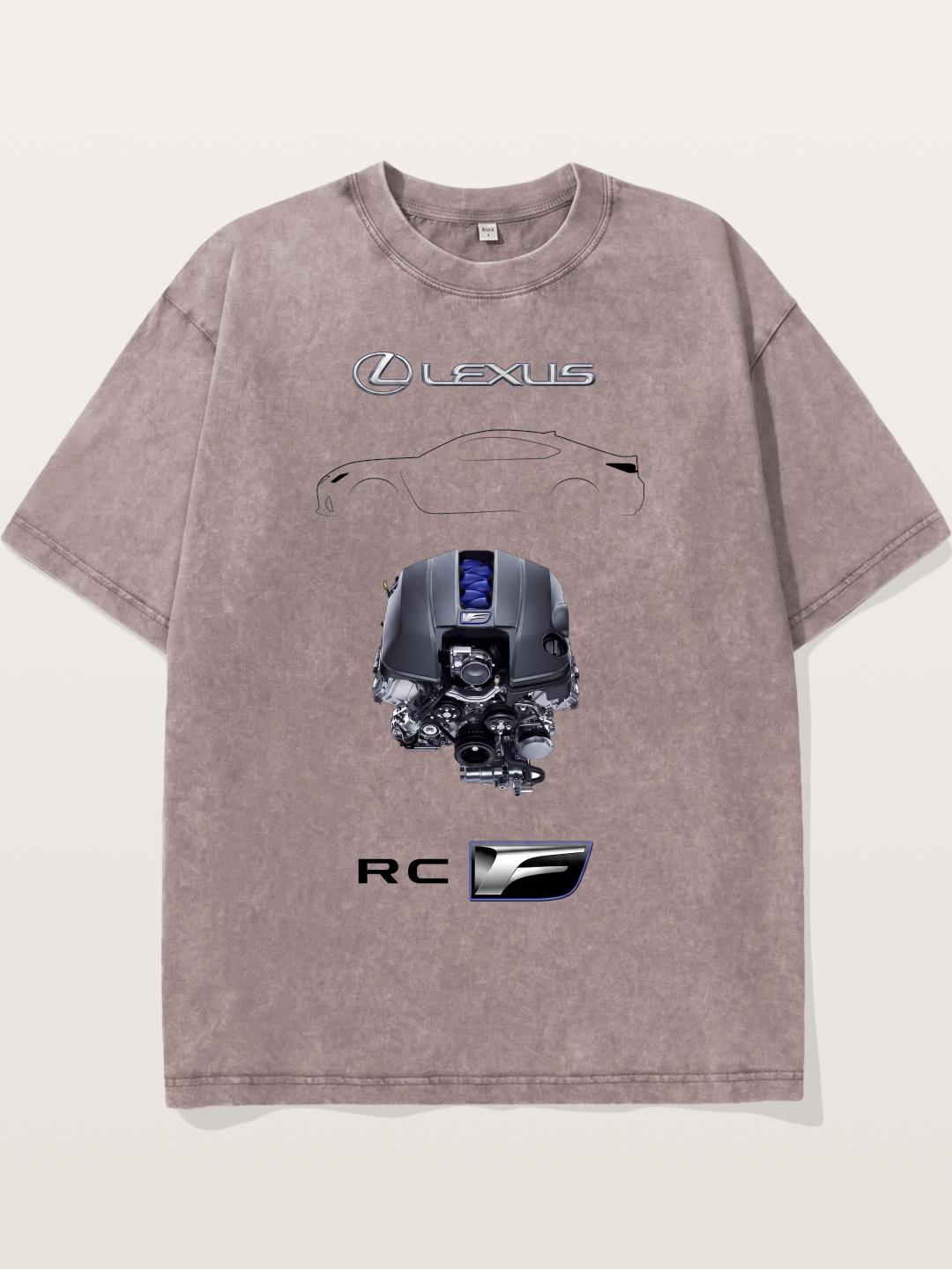 RC F Engine Outline Poster Washed T-shirt