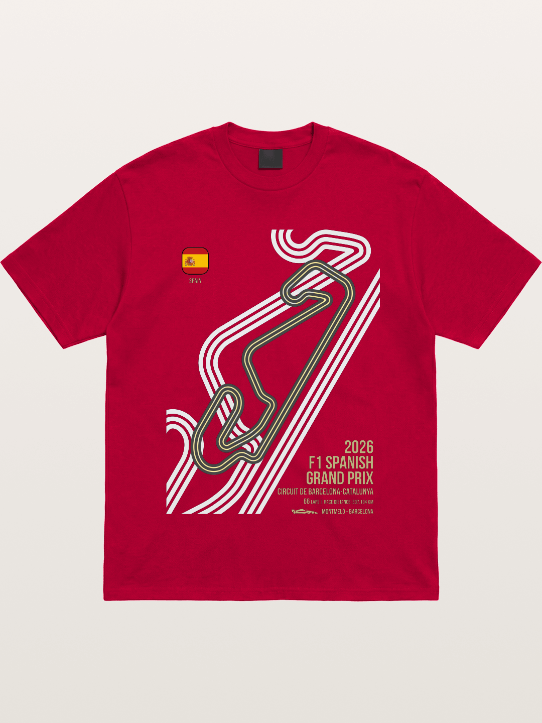 Spanish F1 Catalunya Circuit Layout Gildan T-shirt
