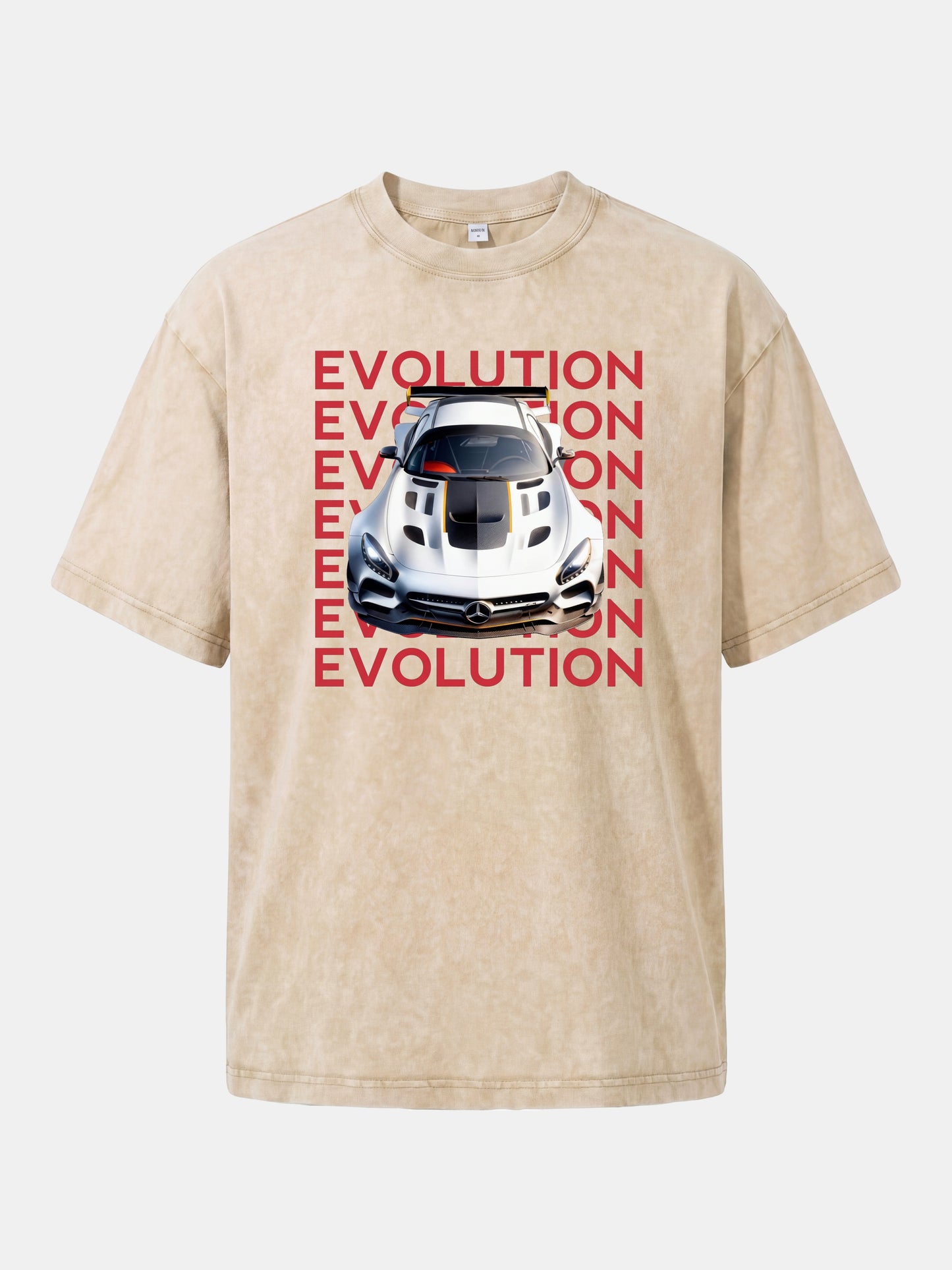 AMG GT Race Car Evolution Repeat Text Washed T-shirt