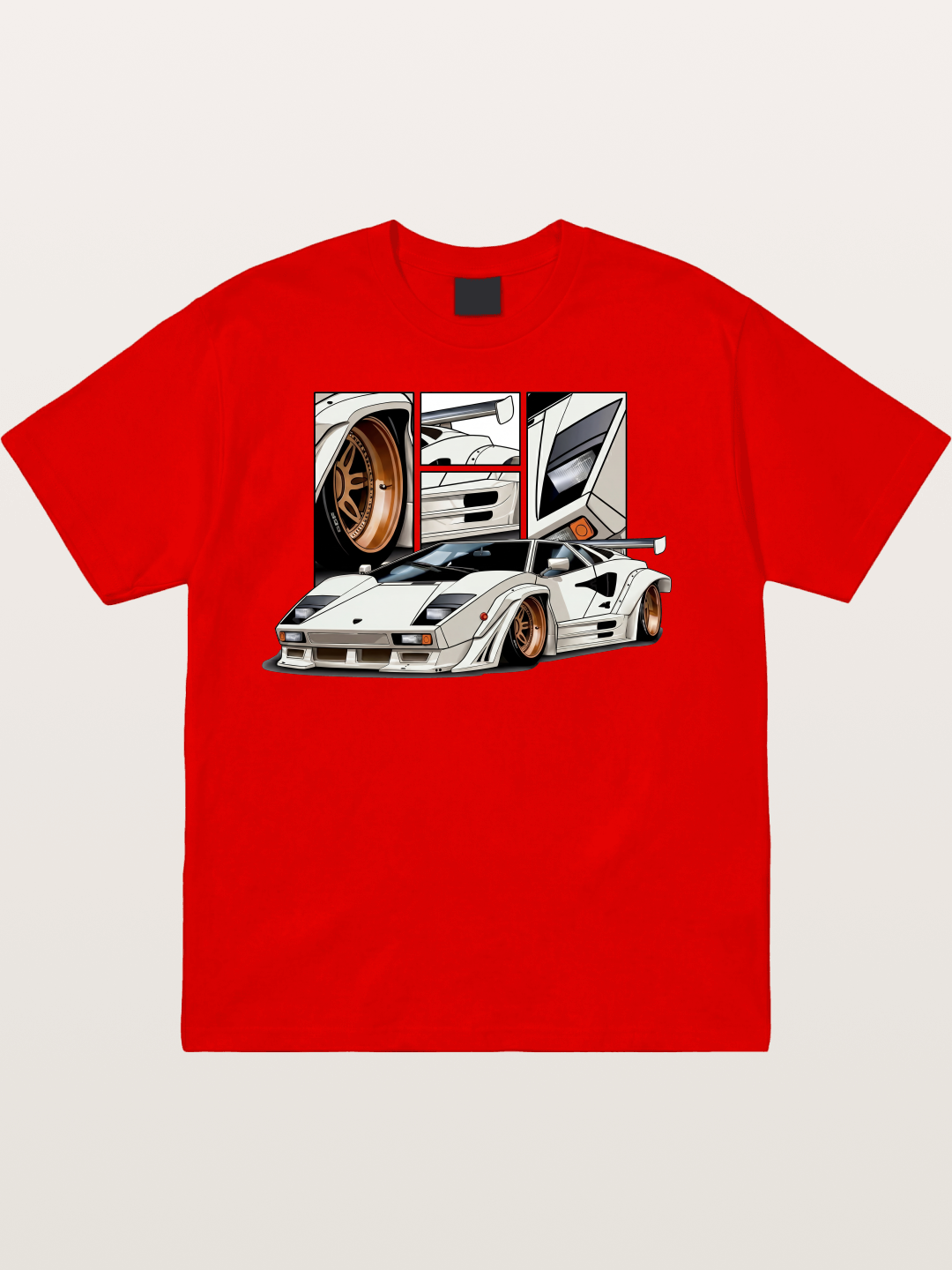 Supercar Collage Cotton T-shirt