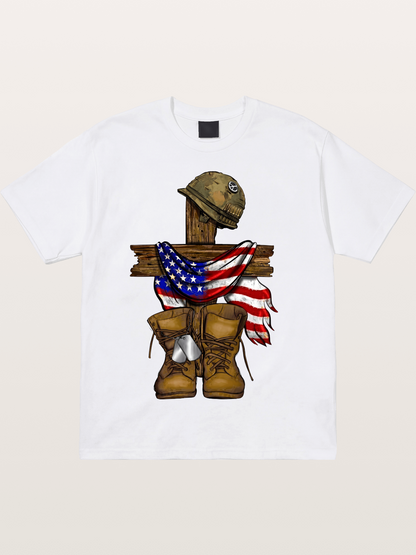 Military Cross Memorial Tribute Design Cotton T-shirt