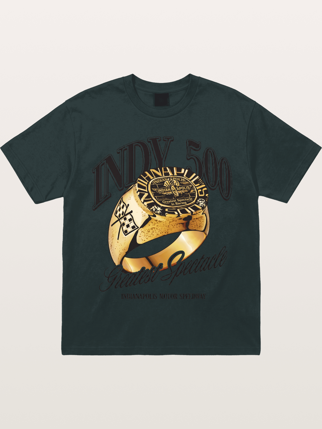 Indy 500 Gold Championship Ring Gildan T-shirt