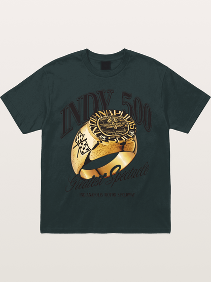 Indy 500 Gold Championship Ring Gildan T-shirt