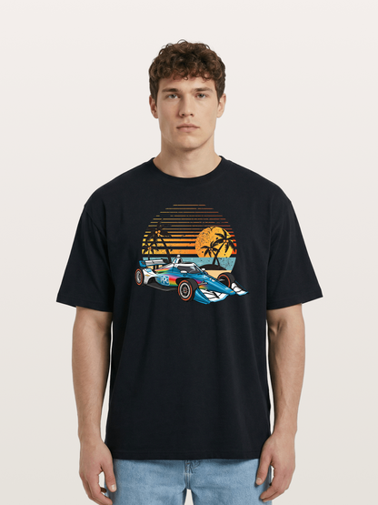 Palm Sunset Indy Car Classic Cotton T-shirt