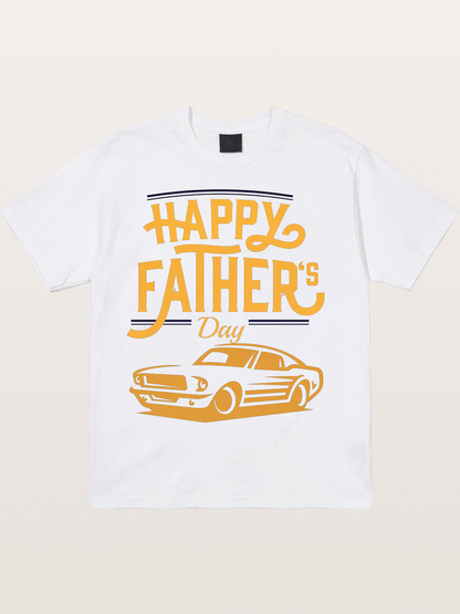 Father's Day Muscle Car Art Cotton T-shirt