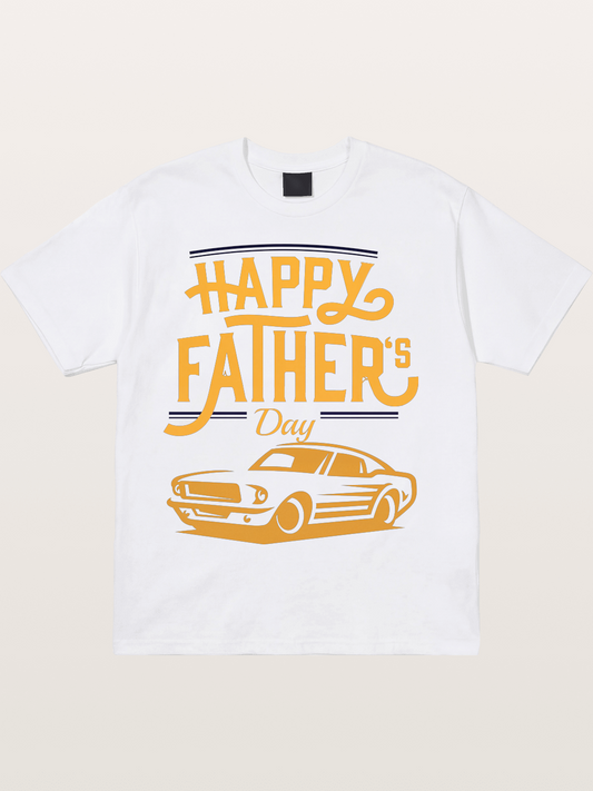 Father's Day Muscle Car Art Cotton T-shirt