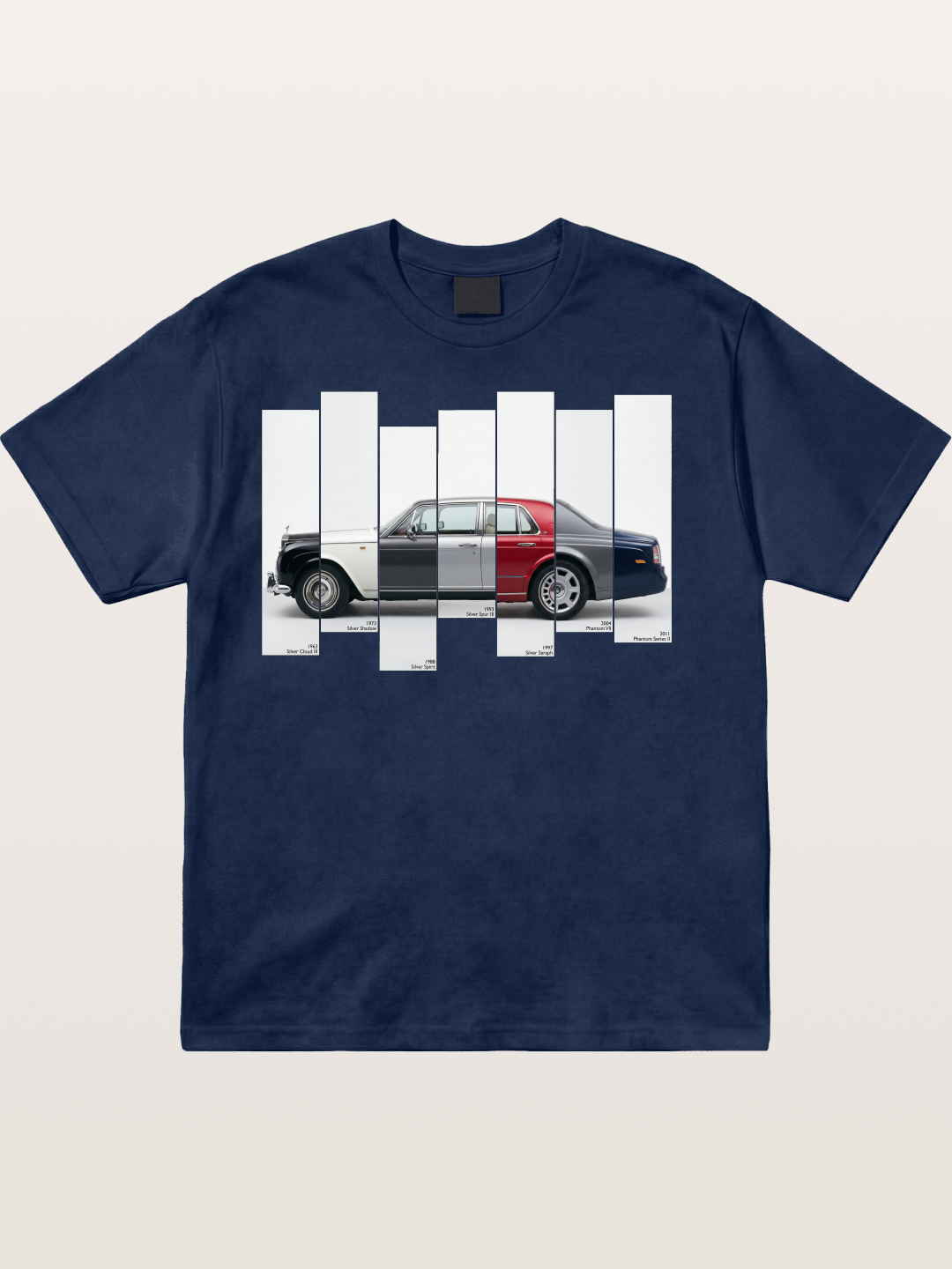 Multi-Color Rolls Royce Timeline Cotton T-shirt