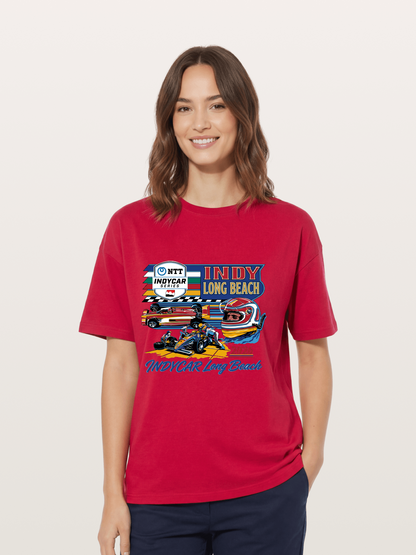 IndyCar Long Beach Vintage Art Gildan T-shirt