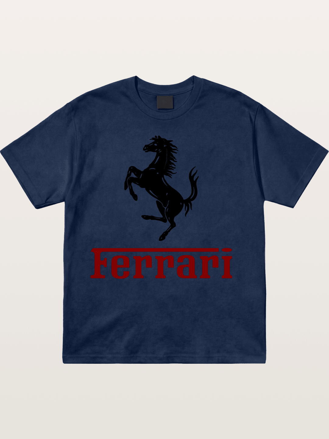 Ferrari Black Horse Logo Cotton T-shirt