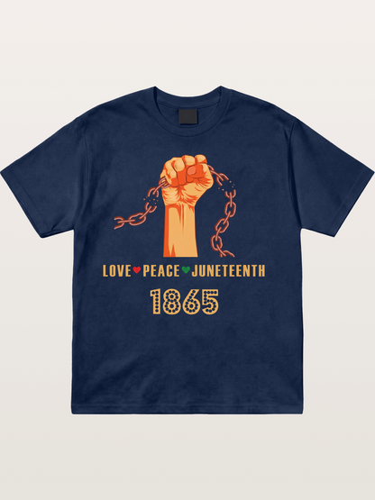 Juneteenth Love Peace Fist Cotton T-shirt