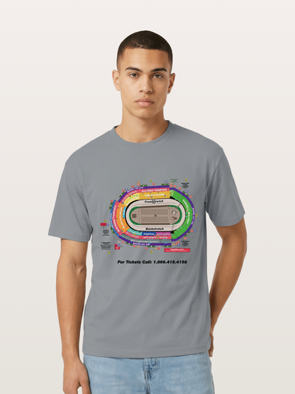 NASCAR Track Seating Map Art Print Gildan T-shirt