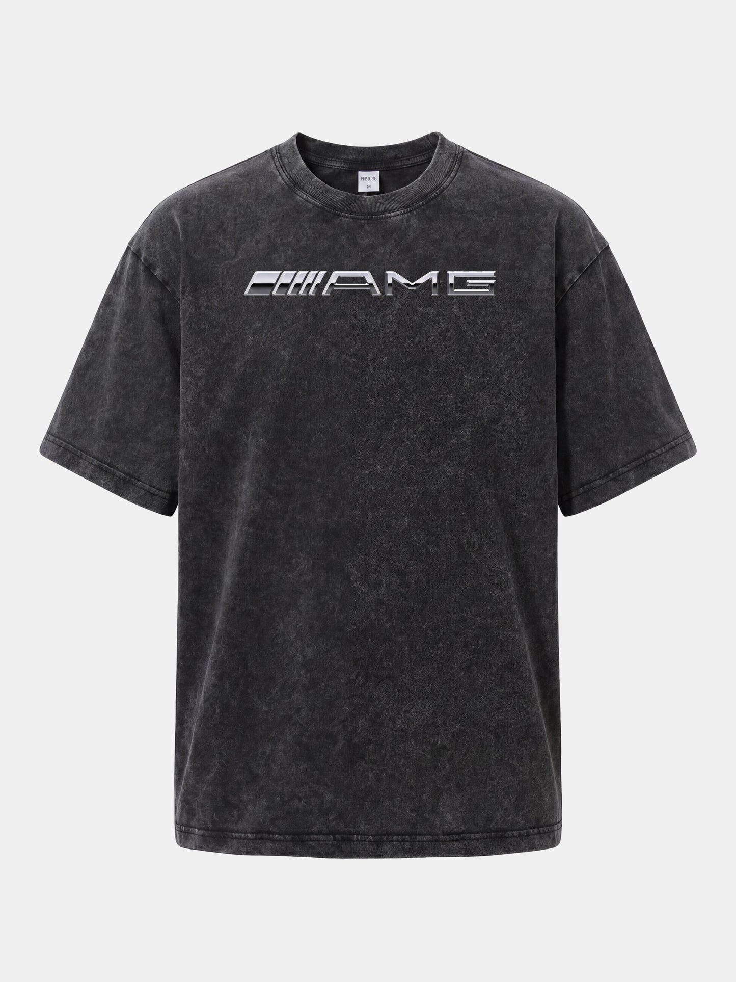 Metallic Finish AMG Three Strip Emblem Washed T-shirt