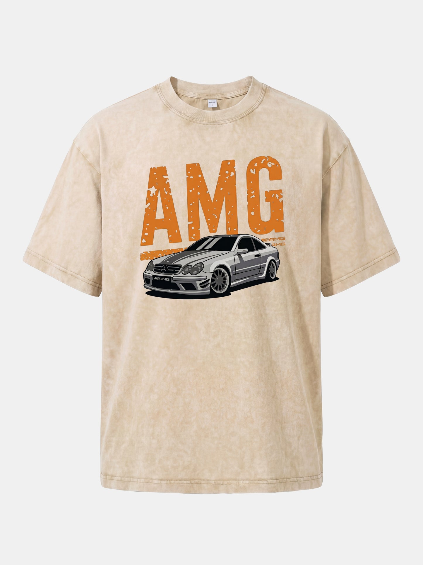 Vintage AMG CLK Coupe Distressed Font Washed T-shirt