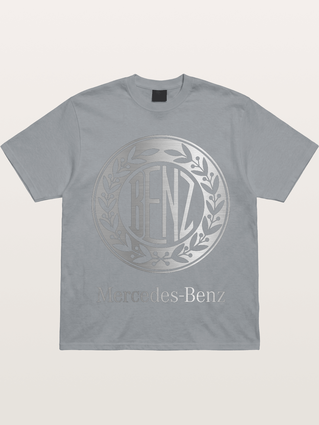 Benz Retro Lettermark Silver Texture Gildan T-shirt