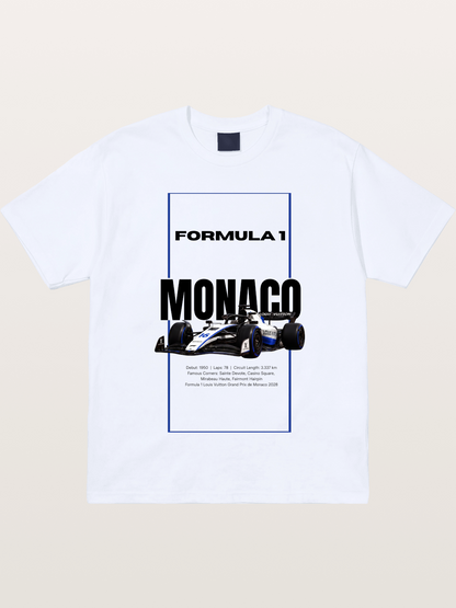 Monaco F1 LV Blue Border Print Gildan T-shirt